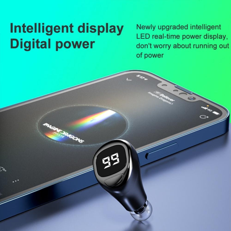 Casque Bluetooth F6, mini-écouteur invisible à affichage numérique, F6 noir, F6 blanc